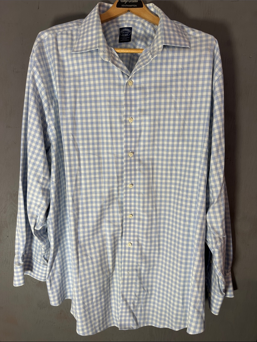 Brooks Brothers Light Blue Gingham Dress Shirt
